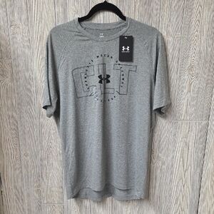 Under Armour Heather Gray Short Sleeve Charlotte Motor Speedway Shirt mens L NWT